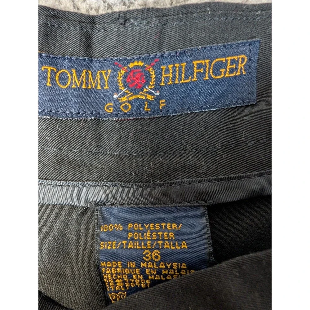 Tommy Hilfiger Shorts Mens 36 Pleated Black Chino  7
